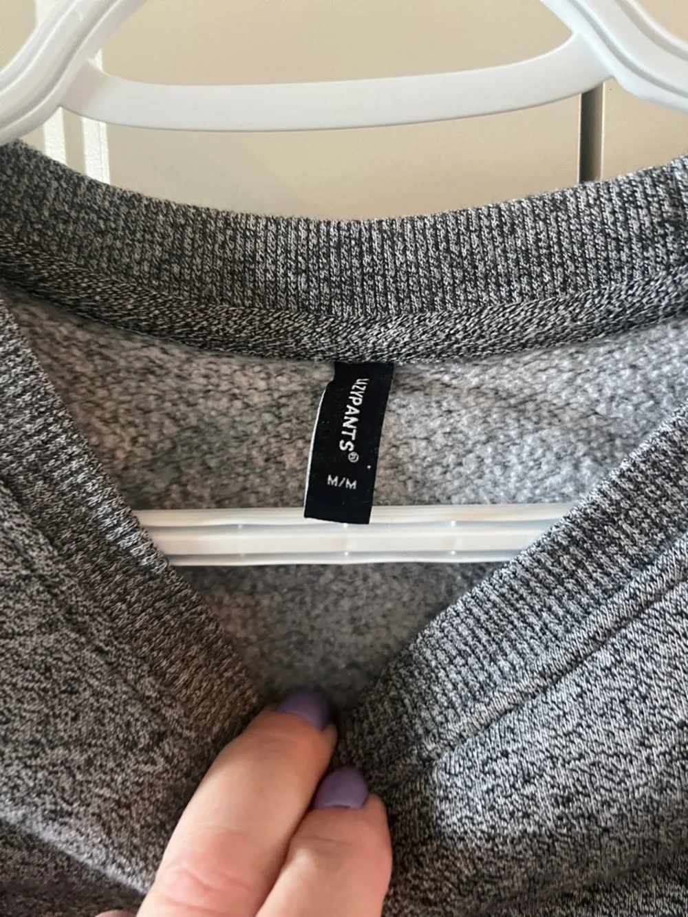 Women’s Lazy Pants Heather Grey Crewneck Sweatshirt - Picture 4 of 5